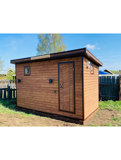 Баня 2*4 м, крыша 1 скат, топка внутри