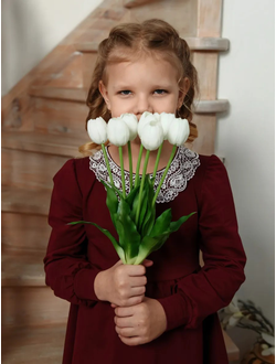 Платье с кружевным воротником