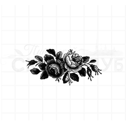 Штамп для скрапбукинга Цветущий шиповник винтаж