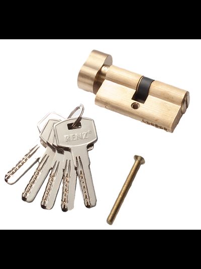 Цилиндр ключ-вертушек INCC 60 SB матовая латунь