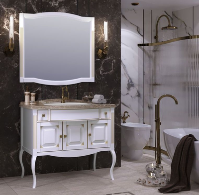 Зеркало Opadiris Лаура 100 белый с патиной