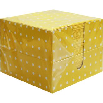 Салфетки Перышко 2 слоя, 85л/уп желтые в горох в коробке