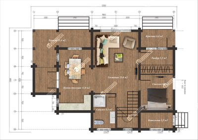 Домокомплект из клееного бруса "Троицк", 123 м2