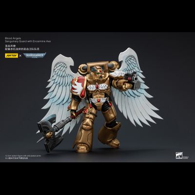 Сангвинарный гвардеец Кровавых Ангелов (Warhammer 40k) - КОЛЛЕКЦИОННАЯ ФИГУРКА 1/18 Blood Angels Sanguinary Guard with Encarmine  Axe (JT6250) - JOYTOY