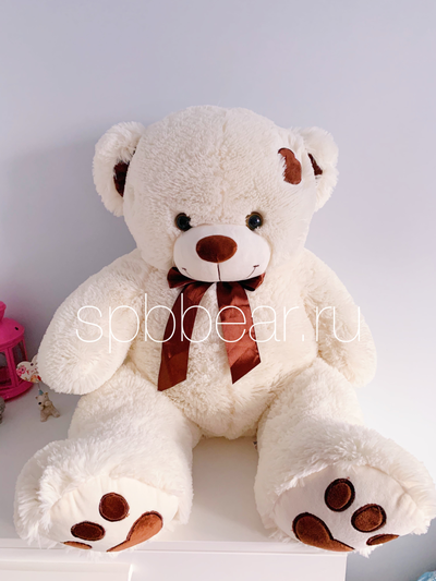 Плюшевый медведь 110 см бежевый Тони