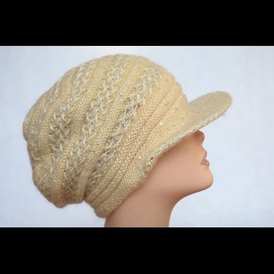 Вязаная кепка Vizio Италия 6163 песочного цвета