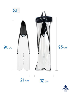 Ласты длинные 41/44 разборные WAVE LONG BLADE Black