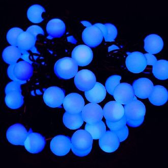 Гирлянда "Шарики цветные", 70 синих светодиодов, 10 м, соединяемая (до 3 шт.), уличная, синий