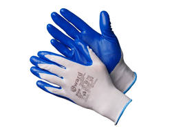Перчатки из белого нейлона с синим нитриловым покрытием Blue 9(L)