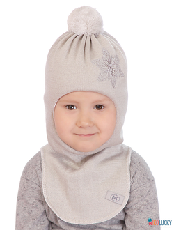 Шапка-шлем "Снежинка"  18101-05, цвет светло-серый р. 48-50