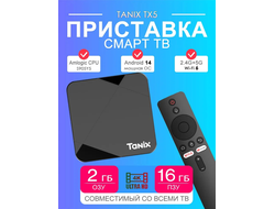 Медиаплеер Tanix TX5 2GB/16GB Amlogic S905Y5 смарт ТВ приставка,Android 14.0/Караоке-система