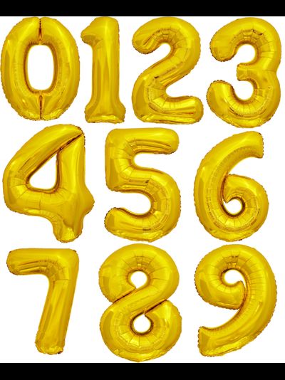 Шар 86 см, Цифра ЭКО, Золото