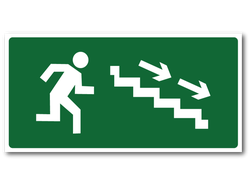 Направление к эвакуационному выходу по лестнице вниз,вверх