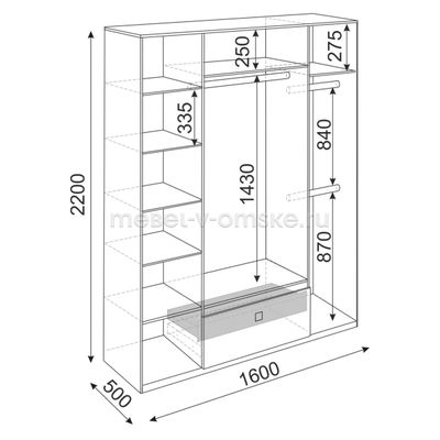Шкаф 4-дв. Глэдис М24