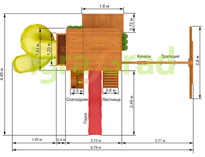 Детская площадка для дачи IgraGrad Клубный домик 3 с трубой Luxe купить в Воронеже