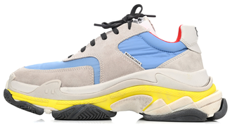 Кроссовки Balenciaga Triple S Nylon Suede Greu Blue