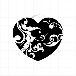 ФП штамп "Сердце с рисунком" бол