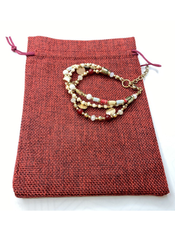 МЕШОЧЕК лён, 15*21, ЦВЕТ КРАСНЫЙ