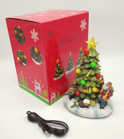 Новогодняя музыкальная композиция "Елка в огнях" 20*17*14см (в ассортименте)