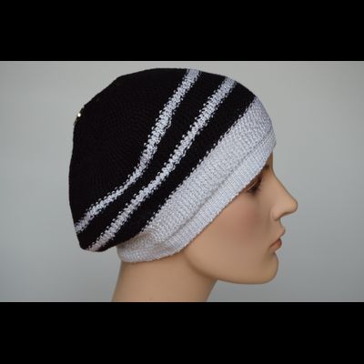 Черный берет в полоску Vizio Италия 5038