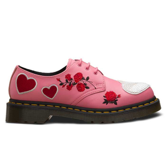 БОТИНКИ DR. MARTENS 1461 GERANIUM HEART PINK & WHITE РОЗОВЫЕ