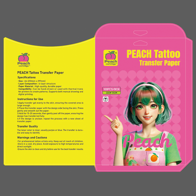 Трансферная бумага для ручного и машинного перевода PEACH Tattoo Transfer Paper