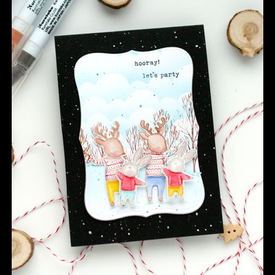 ФП штамп "Олень в свитере"