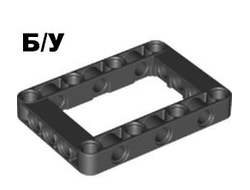 ! Б/У - Technic, Liftarm, Modified Frame Thick 5 x 7 Open Center, Black (64179 / 6016154) - Б/У