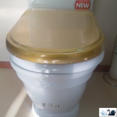 Унитаз Creavit Antik Gold AN360.001A0 напольный приставной, в комплекте с бачком AN410.A00, с золотой лентой