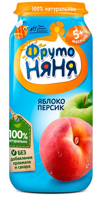 ФРУТОНЯНЯ   250г пюре яблоко персик