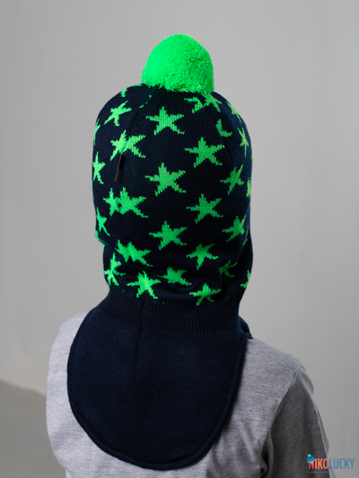 Шапка-шлем 20202-08, цвет темно-синий, салатовый, р. 48-50