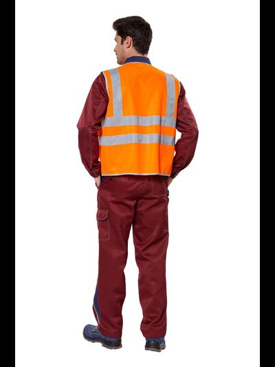 Жилет сигнальный с карманами 4 полосы оранжевый