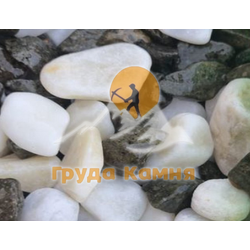 Бело-зелёная мраморная крошка галтованная, фракция 20-40 мм