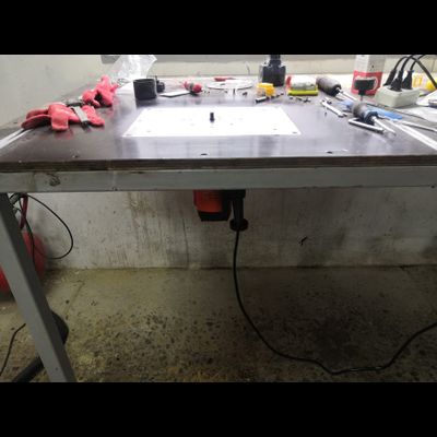 Пластина под СПЕЦ МФУ-2000 (V1 старая версия) для установки фрезера в стол 350*250 ММ. с гравировкой линеек