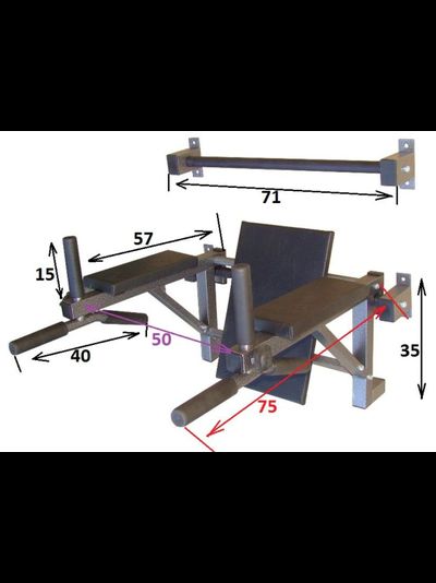 Навес настенный 3 в 1, Брусья турник пресс с поворотными ручками с 2-мя перекладинами