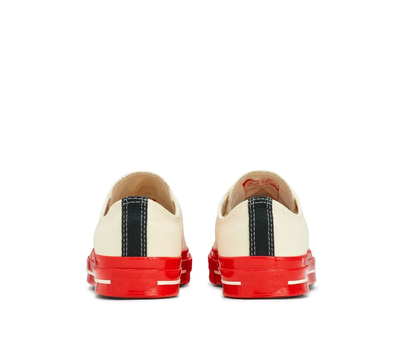 Кеды Converse Comme des Garcons PLAY белые низкие с красной подошвой a01796c