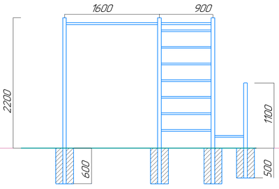 Спортивная площадка Workout W04.16 + качель-гнездо