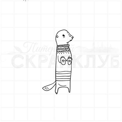 Штамп Рисунок суслик в свитере