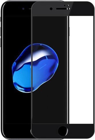 Защитное стекло Perfeo 2.5D для iPhone 7+/8+ (черная рамка)