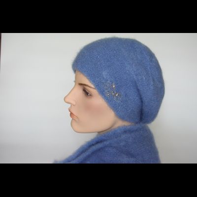 Мохеровый голубой женский берет Vizio Италия 6945 B