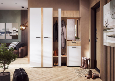 Санса ШК-02 Шкаф 2-х створчатый Сонома/Белый