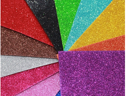 Китайский глиттерный фоамиран, размер 50 см * 50 см, толщина 2 мм