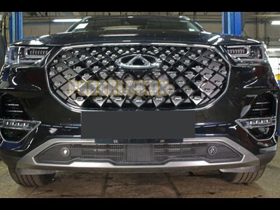 Защита радиатора Chery Tiggo 8 PRO 2021- black низ с парктроником