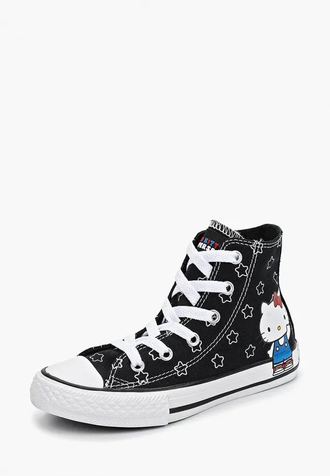 Кеды Converse Hello Kitty высокие черного цвета