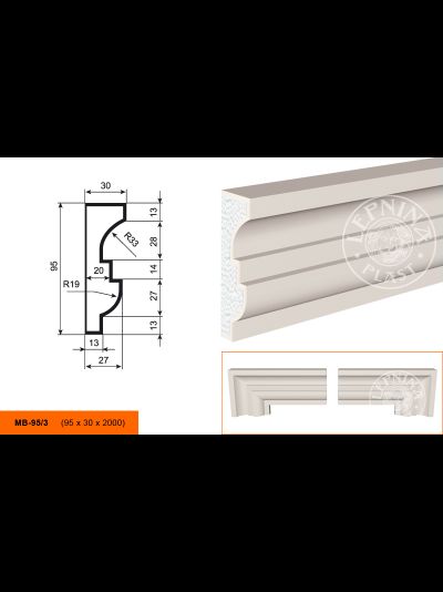Lepninaplast МВ-95/3 фасадный молдинг из пенополистирола