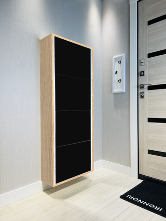 Обувница Айрон-4 Лайт (фасад стекло черное)