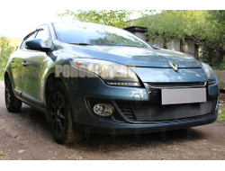 Защита радиатора Renault Megane III (рестайлинг 1) 2012-2014 black верх