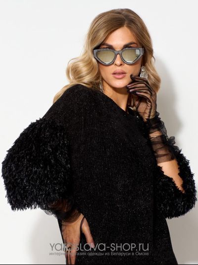 Стильное нарядное платье в черном цвете