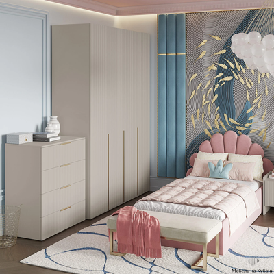 Тефия шкаф четырехстворчатый для одежды 1500х520х2200 Тефия / Софт Сантьяго