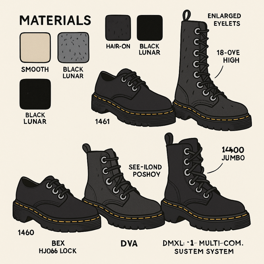Материалы и технологии Dr Martens Rick Owens